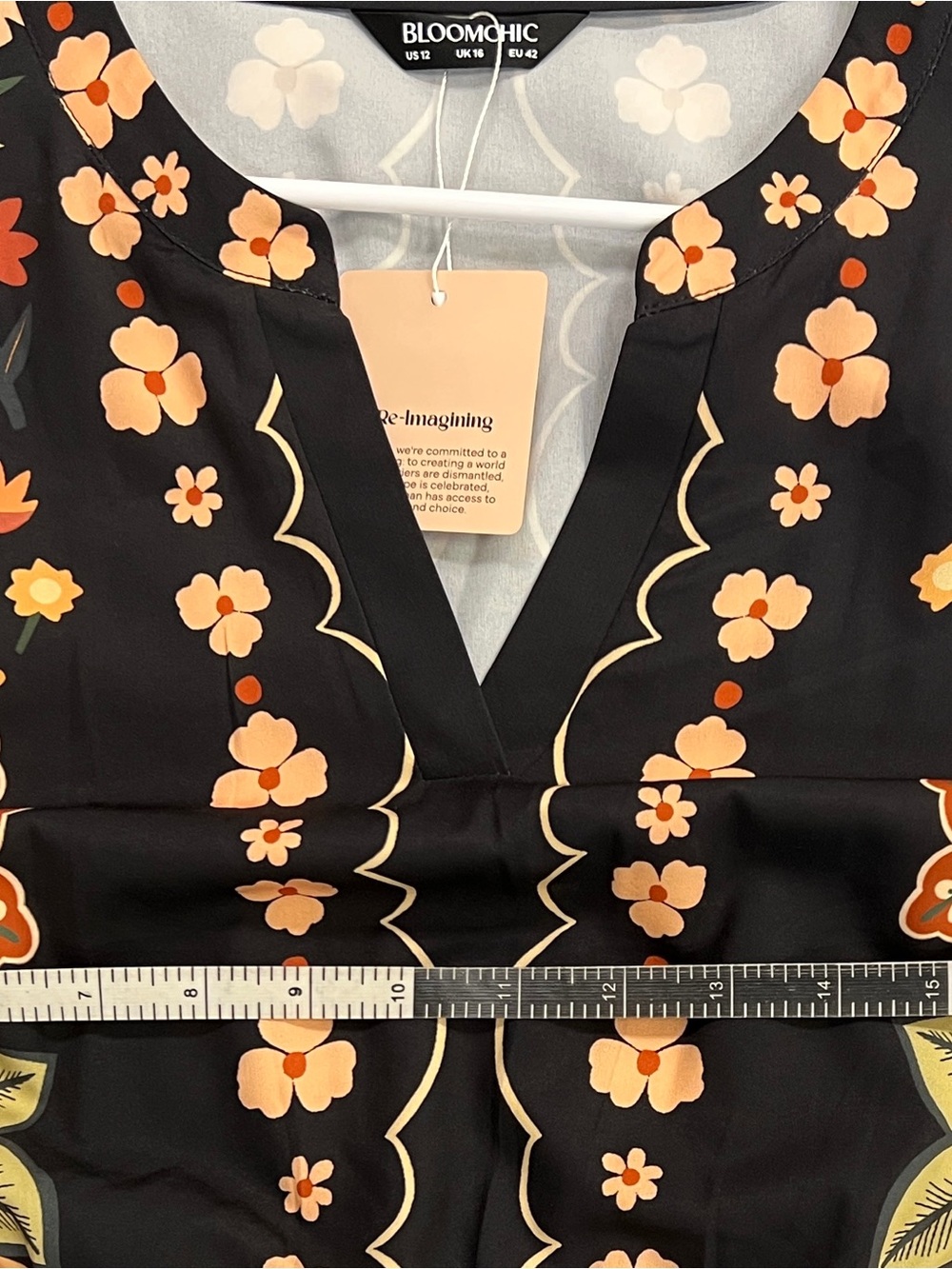 BloomChic Black Floral Midi Dress with Multicolor Print - Picture 7 of 11